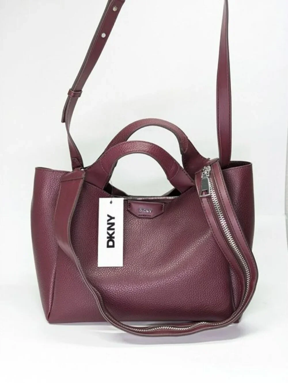 DKNY Willa Women's Small Top Handle Satchel Bag in Burgundy (MSRP $198)
